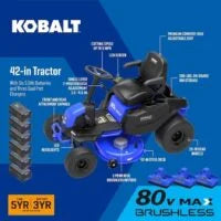 Kobalt KT 5680-06 107 cm Crossover Electric Riding Lawn Mower 24HP